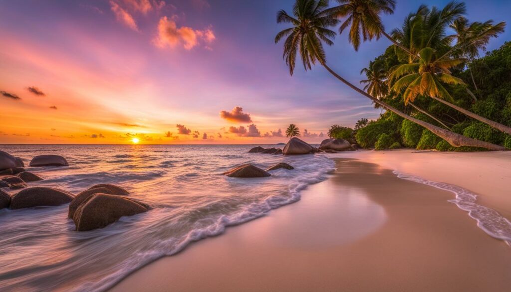 Strand på Seychellerna
