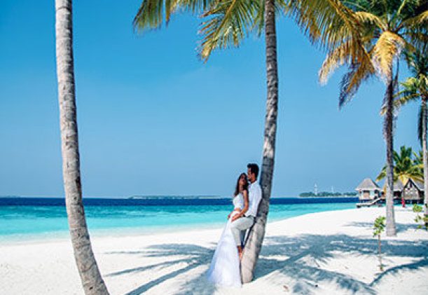 Bröllopsofoto på Emelie och Jesper på Maldiverna