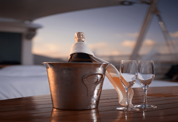 champagne ombord på Seadream